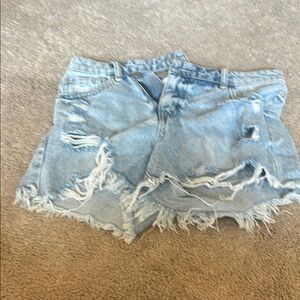 Altar'd State Blue Distressed Jean Shorts